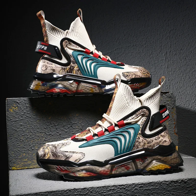 

Luxury Men Shoes Sneakers Summer High Quality Platform Sneaker Man Mesh Casual Fashion Big Size High Top Tenis Sports Shoes