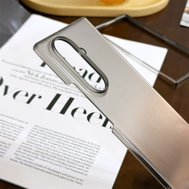 جراب هاتف قابل للطي من البولي كربونات فائق النحافة غير اللامع لهاتف Samsung Galaxy Z Fold 7 6 5 4 3 Fold7 Fold6، غطاء خلفي صلب شفاف مقاوم للصدمات 5