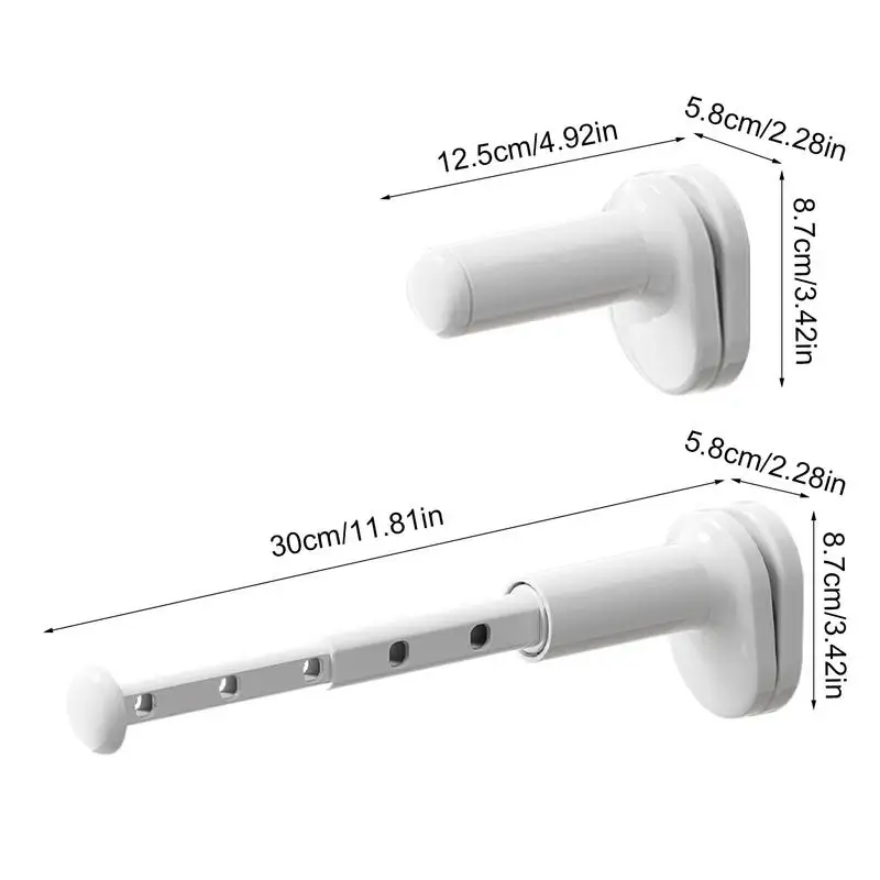 Folding Clothes Hanger Rack Window Clothes Bar Foldable Clothes Hanger Drying Rack Rod For Hotel Laundry Room Bathroom Bedroom 6