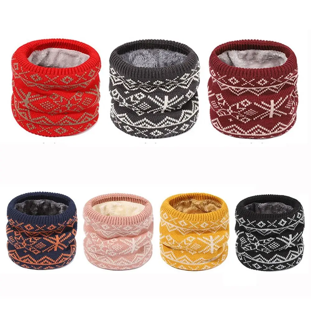 

Keep Warm Knitted Neck Gaiter Casual Thickened Lining Lattice Cold-proof Collar Neck Warmer Autumn Winter
