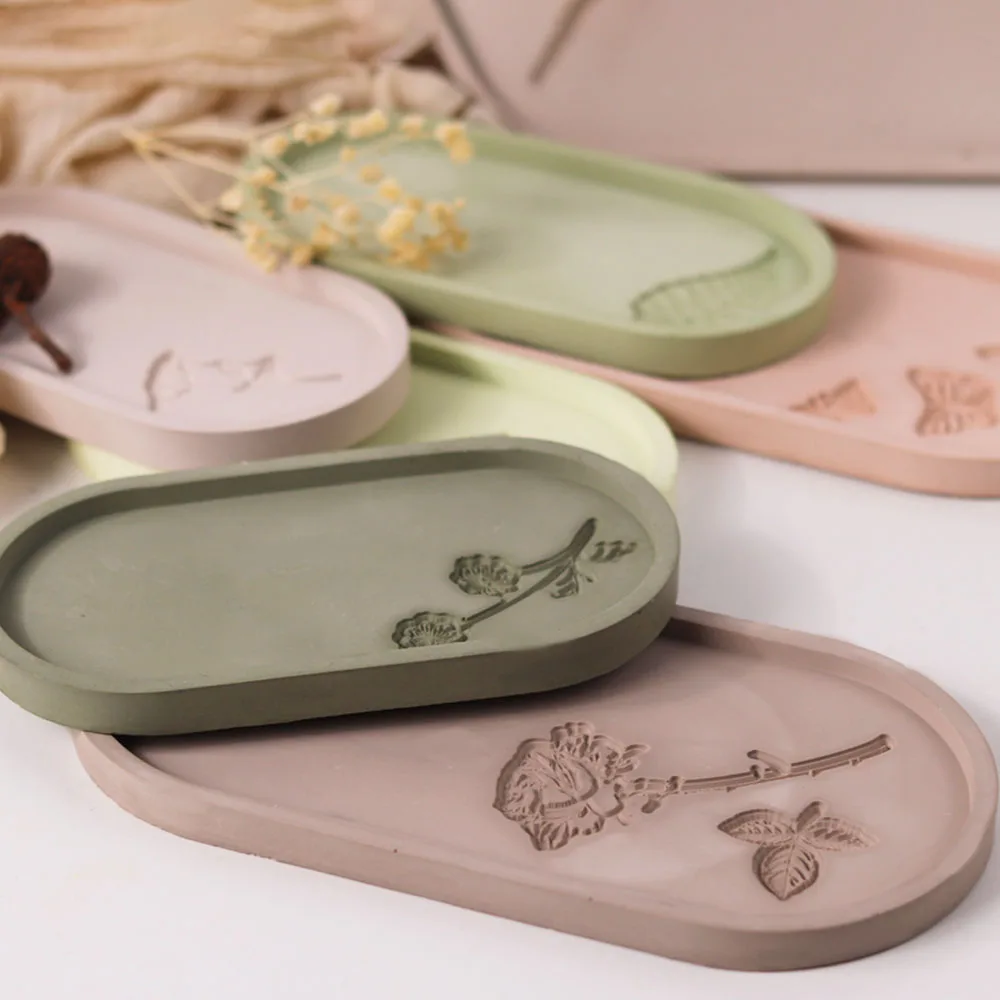 Silicone Mold DIY Silicone Tray Mold Coaster Epoxy Resin Polygon Oval Desktop Storage Cup Mat