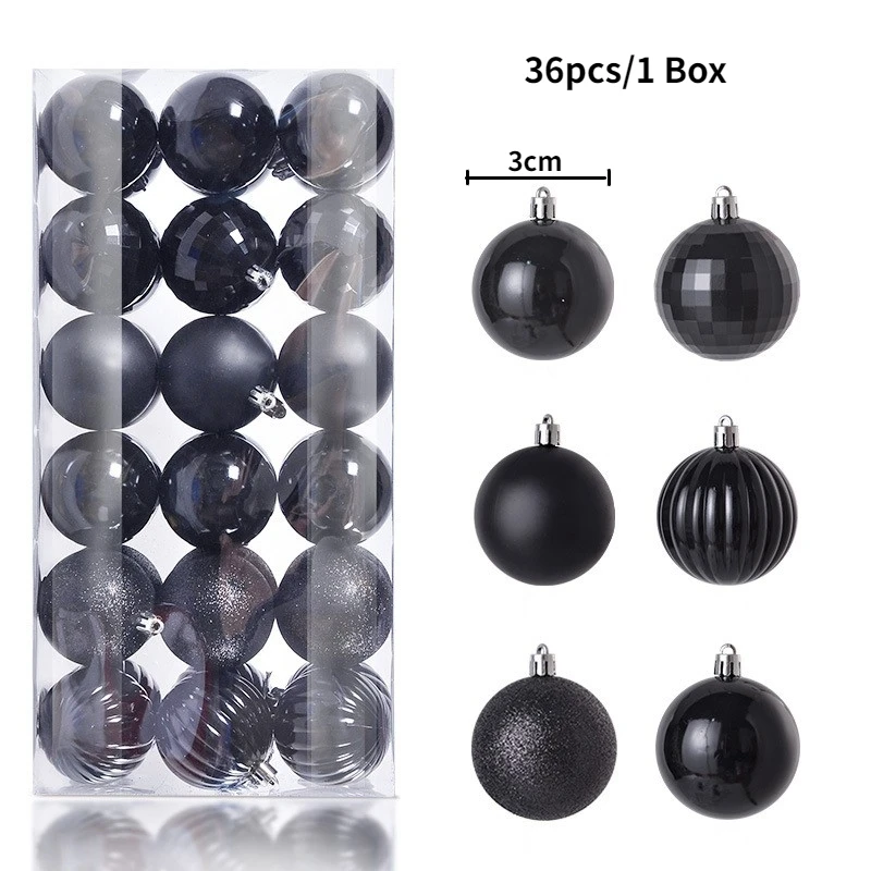 thumbnail image 1 of 24/36 piezas de bolas de Navidad, adornos para árbol de Navidad, decoración del hogar, Halloween, Año Nuevo, Navidad, accesorios de bolas colgantes, 1 of 5