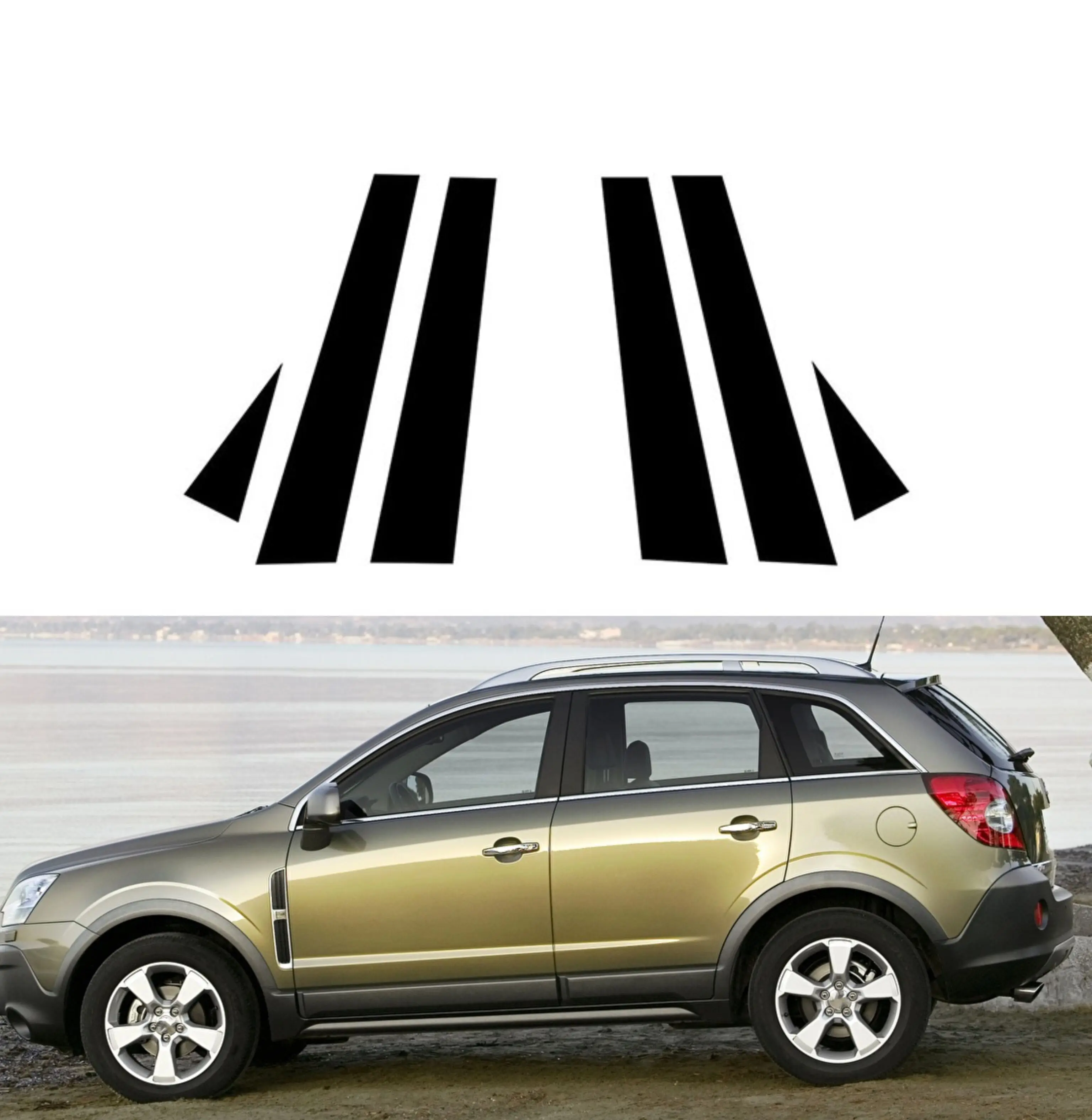 

6Pcs Car Pillar Posts for Opel Antara Vauxhall Antara 2007-2014 Door Window Trim Stickers Styling for Chevrolet Captiva Sport