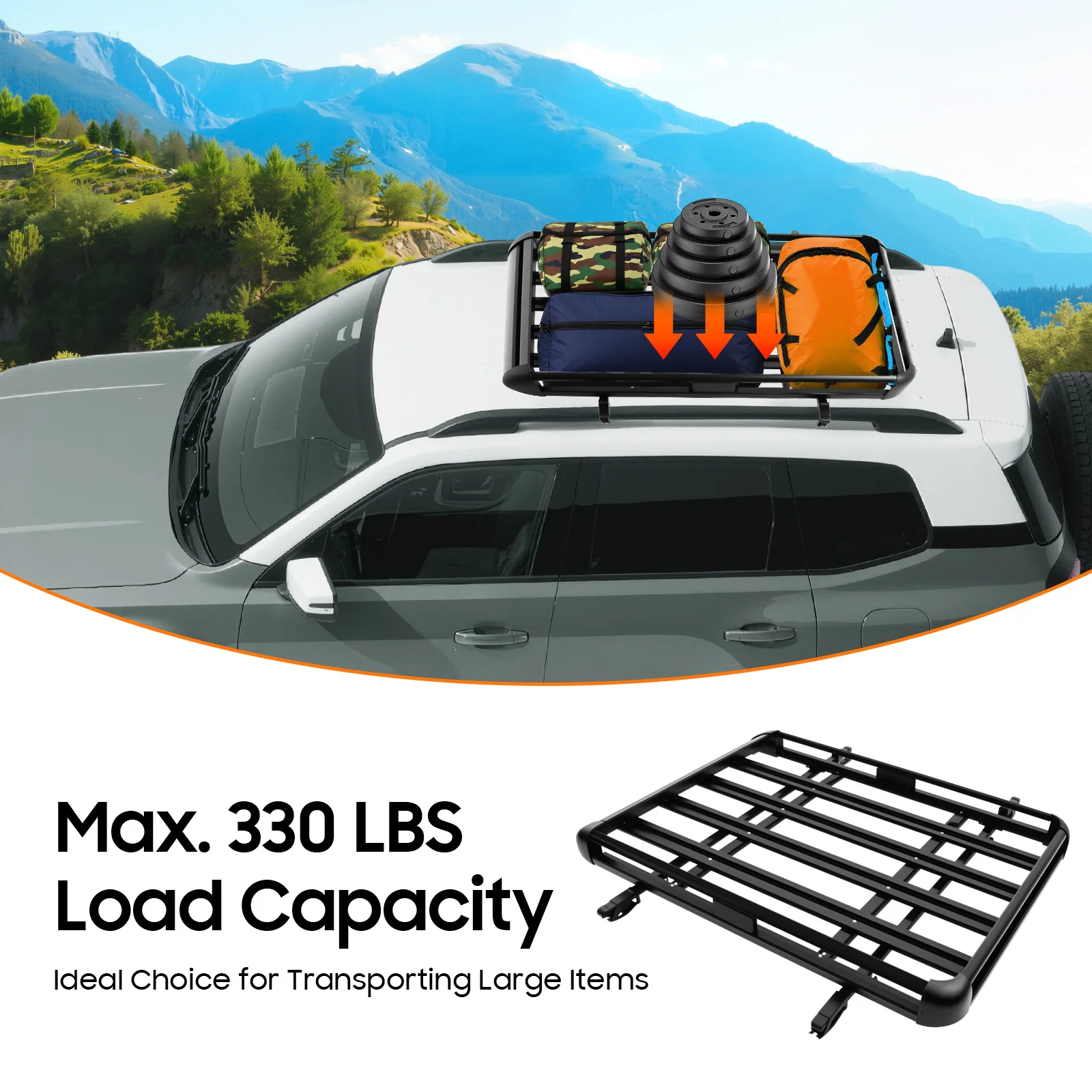 Modern Rectangular Adjustable Universal Car Luggage Rack 137*24*17cm ...