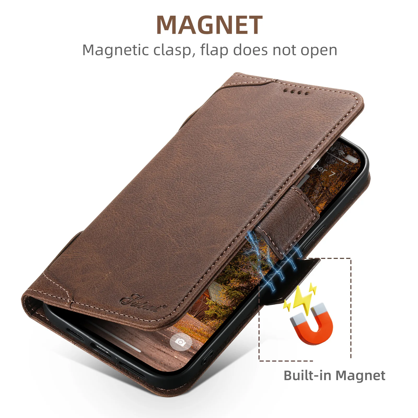 Magnetic Wireless Charge Case for iPhone 16 Pro Max 14 12 13 15 Pro Max 16 Plus Shockproof Leather Wallet Card Slots Flip Cover 5