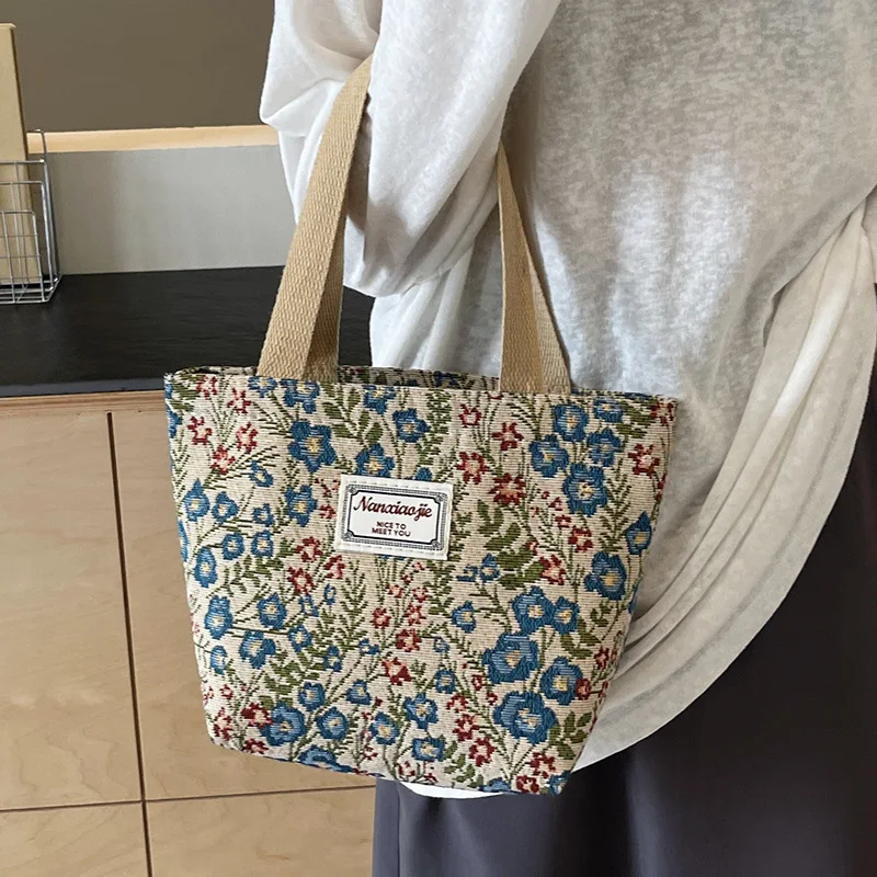 Bohemian Ethnic Style Corduroy Tote Bag for Women - Stylish Everyday Shoulder Bag