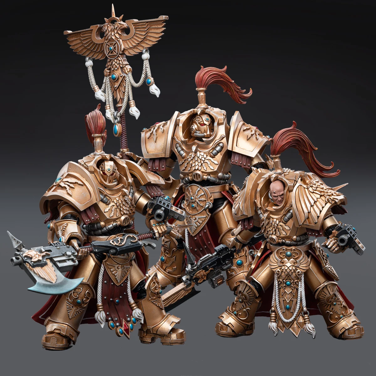 

JOYTOY WARHAMMER 40K Adeptus Custodes Allarus Custodian Osyr Archimaxes Seronis Tolguror Robot Action Model Art Collection Toy