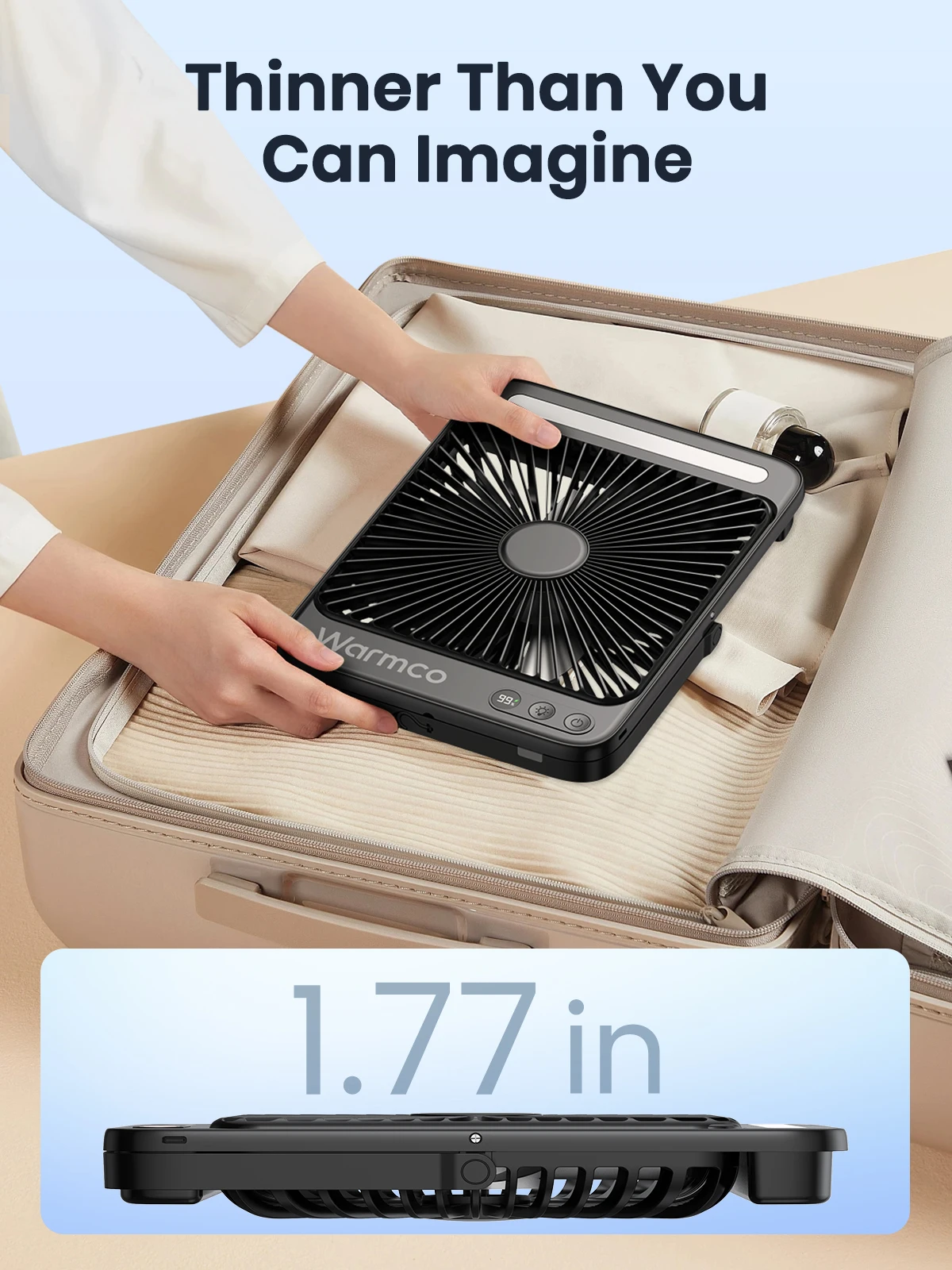 D4 Portable Desk Fan 20000mAh Rechargeable Camping Fan & LED Light 48Hrs Runtime