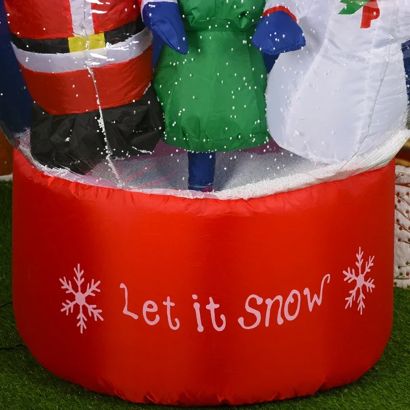 Christmas Decoration Inflatable Snowball Santa Claus 1.2m High Inflatable Decoration Yard Lawn New Year Party EU plug