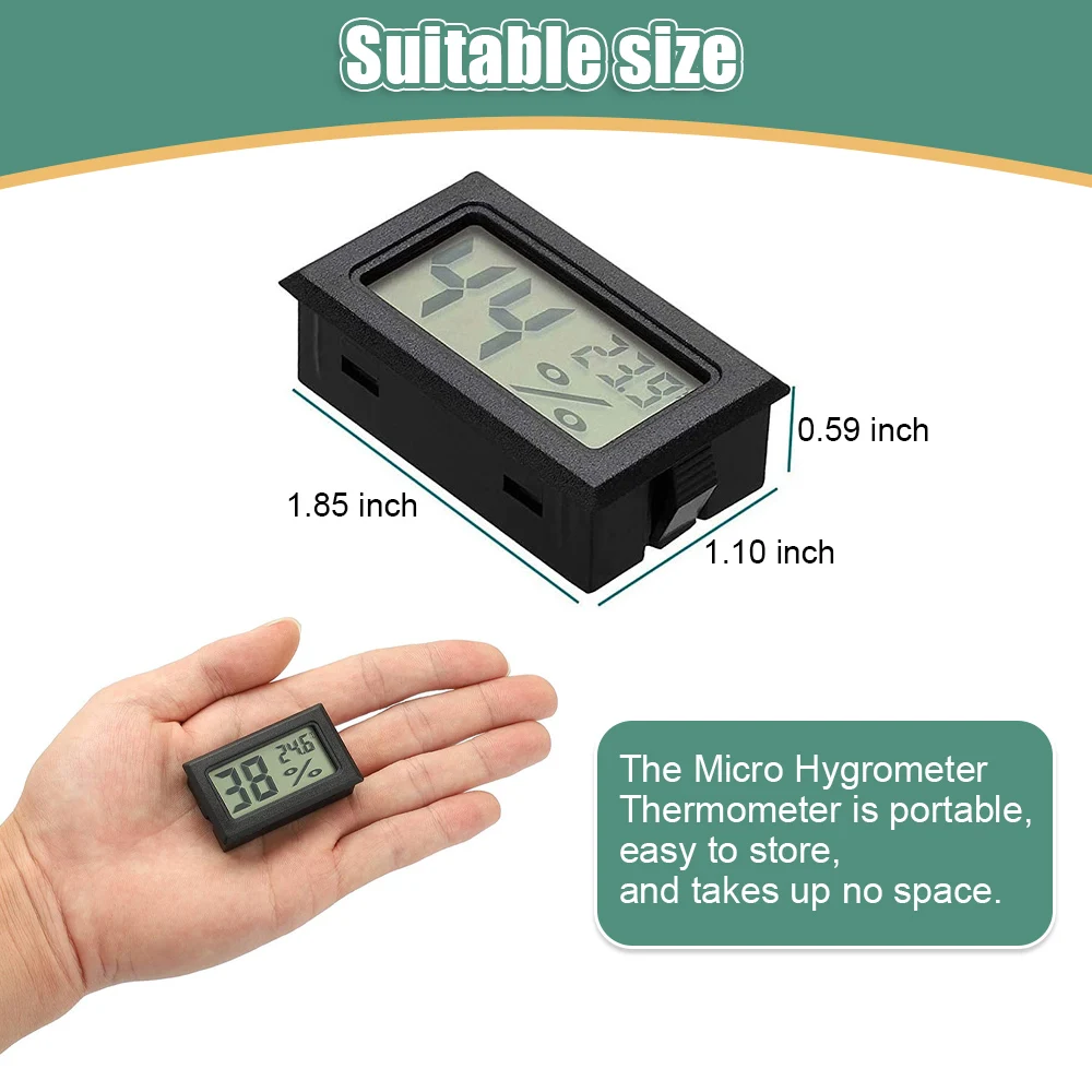 LCD Digital Thermometer Mini Hygrometer Auto Haustier Innen Sensor  Feuchtigkeit Temperatur Meter - 50-110 ℃ Meter mit Wasserdicht sonde