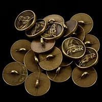 20PCs Zinc alloy Buttons Horse Head Carved Round Bronze Tone 15mm( 5/8 inch)Dia. 1