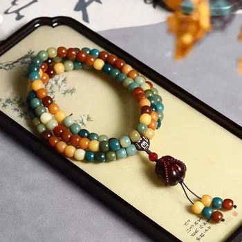 Natural Duobao Bodhi Wine Barrel Red Sandalwood Bracelet 108 Bead Bracelet Prayer Bead Pendant Jewelry for Men and Women 1