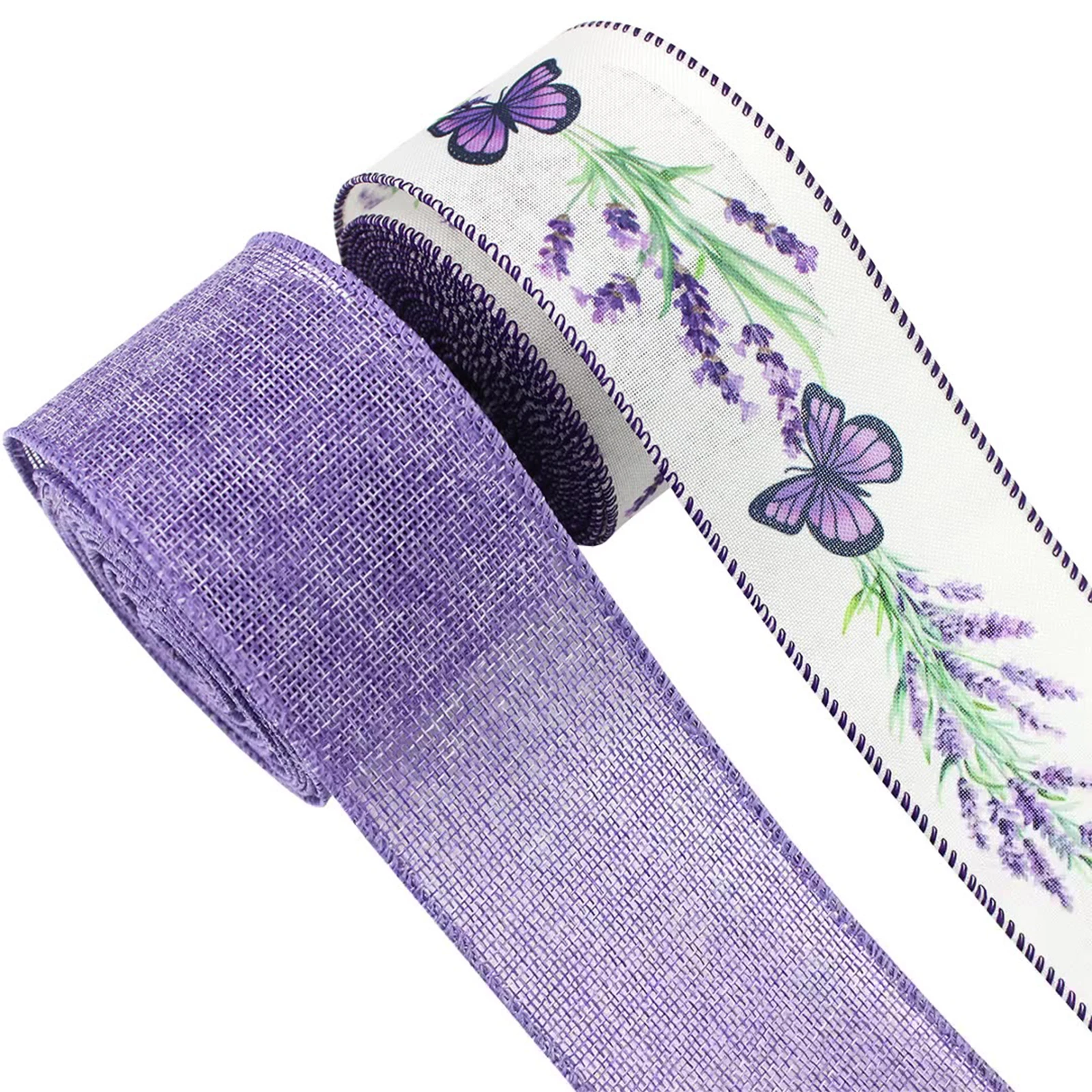 Lavender Butterfly Pattern Decorative Ribbons for Gift Wrapping & Floral Arrangements