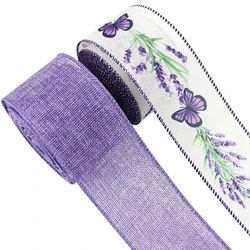 Lavender Butterfly Pattern Decorative Ribbons for Gift Wrapping & Floral Arrangements (1 Set)