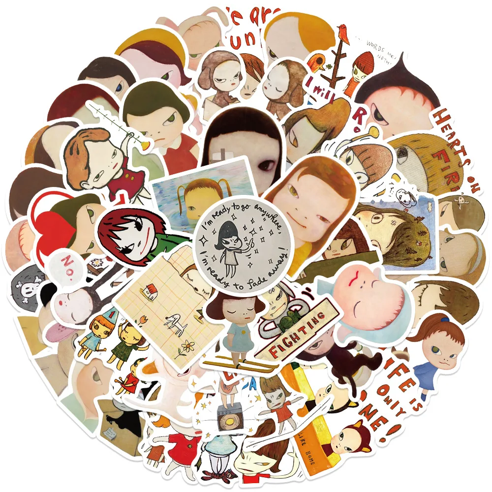 50PCS Japan Nara Yoshitomo Stickers Cute Decal Laptop Motorcycle Luggage Snowboard Fridge Phone Car Waterproof Sticker 2