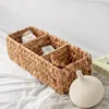 Handmade Woven Three Compartment Storage Basket Desktop Storage Basket Storage Basket Gourd Grass Rattan Woven Storage Basket 4