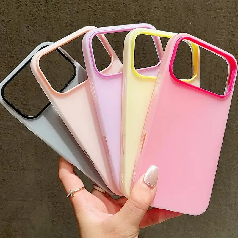 Luxury Matte Candy Color Soft Phone Case with Shockproof Silicone Bumper Cover