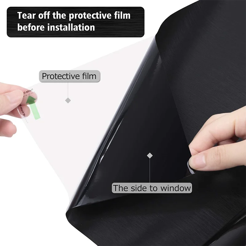Full Blackout Window Privacy Film That Blocks of UV Rays and Light Thermal Control Room Blackout Vinyl Glass Window for Car