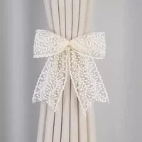 1PC French Princess Style Lace Bow Tie, Light Luxury French Handmade Thin Gauze, Beautiful Knot Curtain Buckle 1