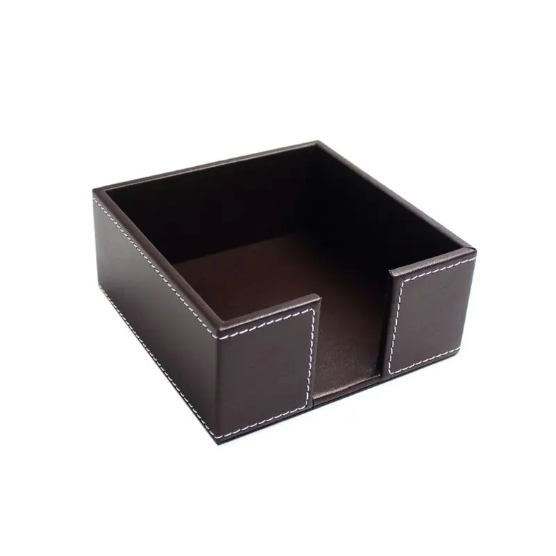 PU Leather Square Cocktail Napkin Holder Tissue Box Paper Serviette Dispenser 4