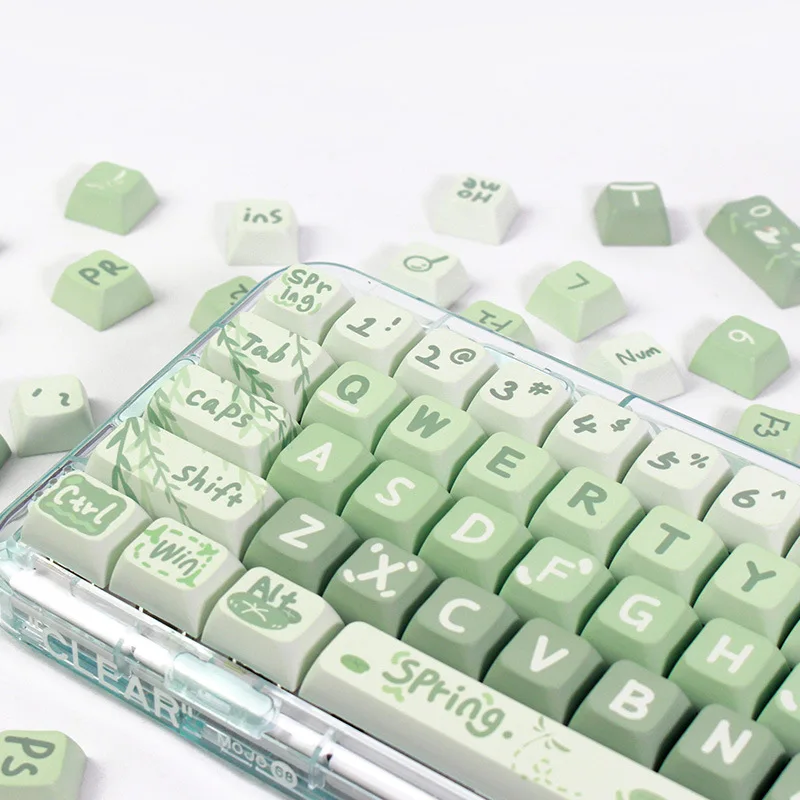 

133 Keys Spring Outing Key cap Green XDA keycaps PBT material for GMK 61/68/84/87/96/980/104/108 Mechanical keyboard