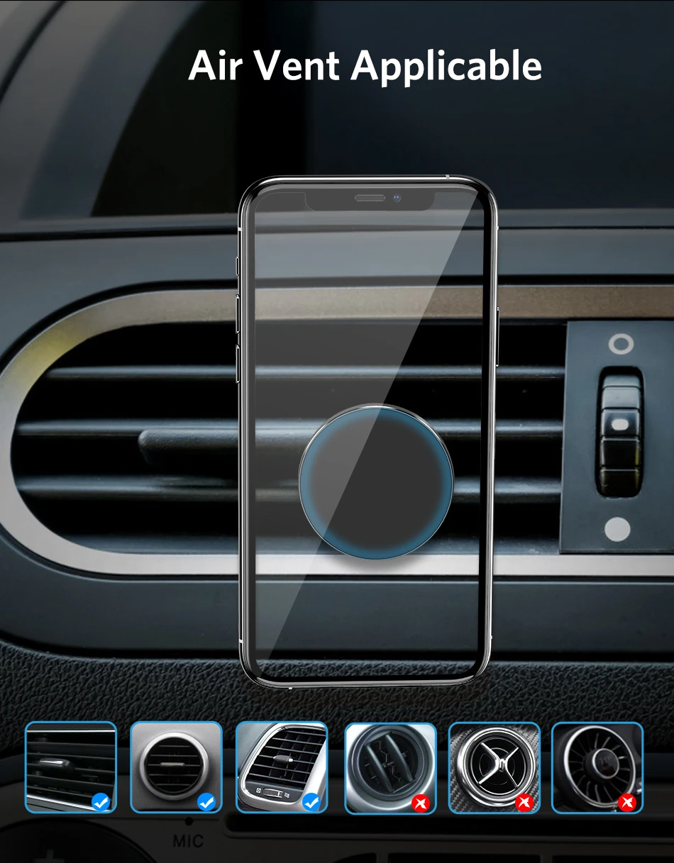 Magnetic Car Phone Mount For Iphone Samsung And Huawei_voghion.com