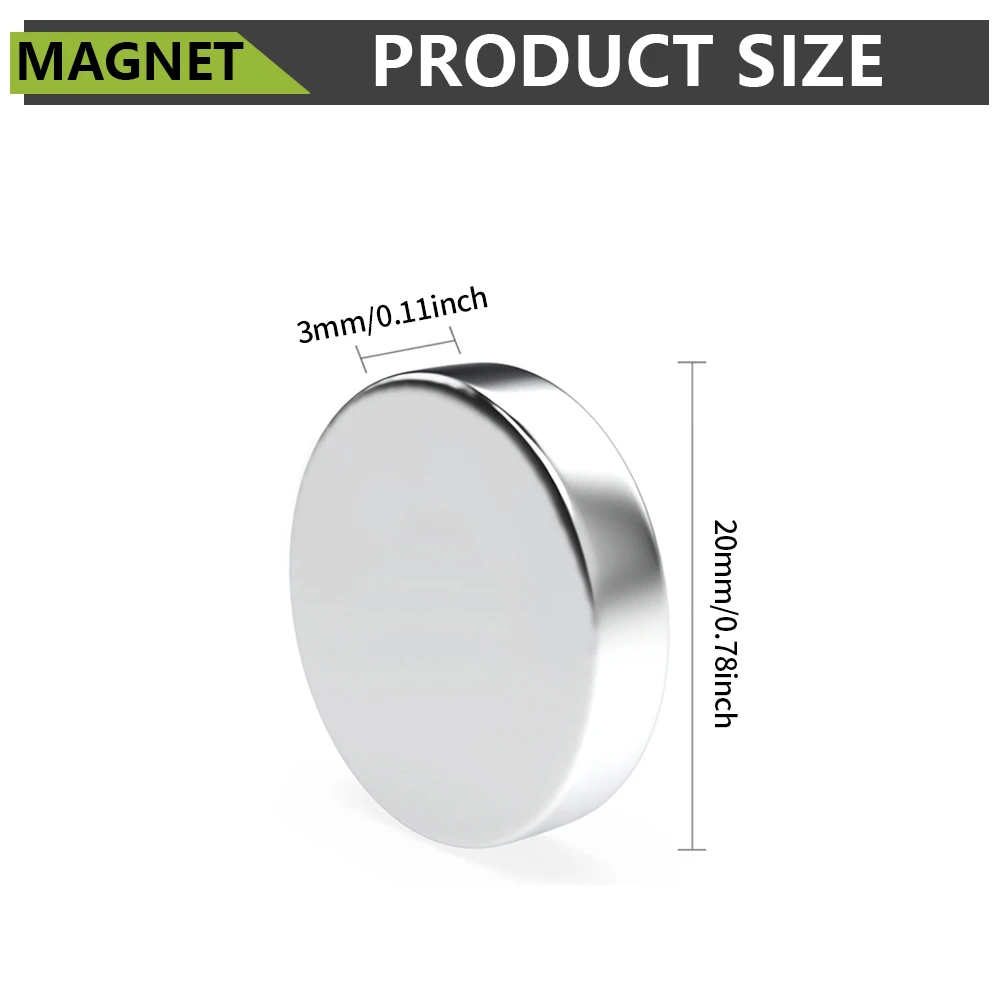 20x3mm N35 Super Starker Neodym-Magnet Runder NdfeB Leistungsstarker Permanentmagnet imanes Kühlschrankmagnete 20*3 – Detail 5