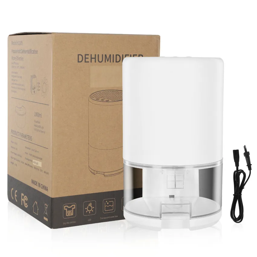 

Dehumidifiers for Bathroom - Electric Dehumidifier with 1000ml Watertank, Quiet Deihumidifier for Bedroom Wardrobe Camper