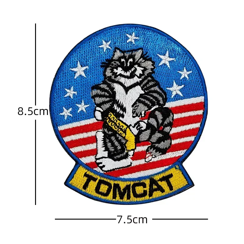 Tomcat F-14 VF-31 펠릭스 고양이 소대 배지 전술 액세서리 사기 엠블럼 자수 후크 & 루프 패치 배낭 스티커