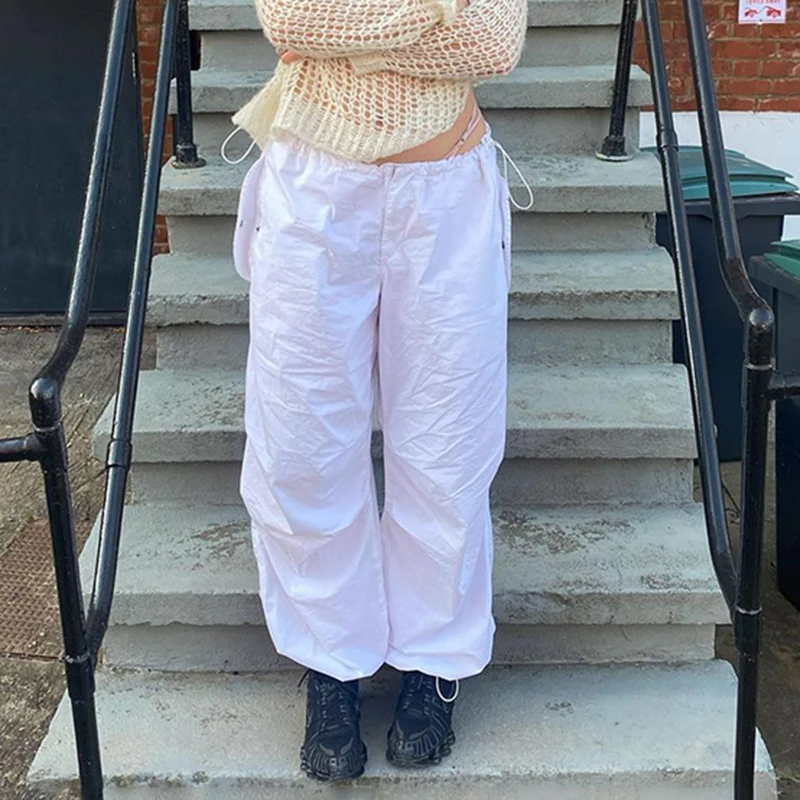 

Y2K Aesthetic Baggy Trousers Joggers Punk Hippie Wide Leg Loose Sweatpants Korean Vintage Drawstring Cargo Pants Retro Clothes