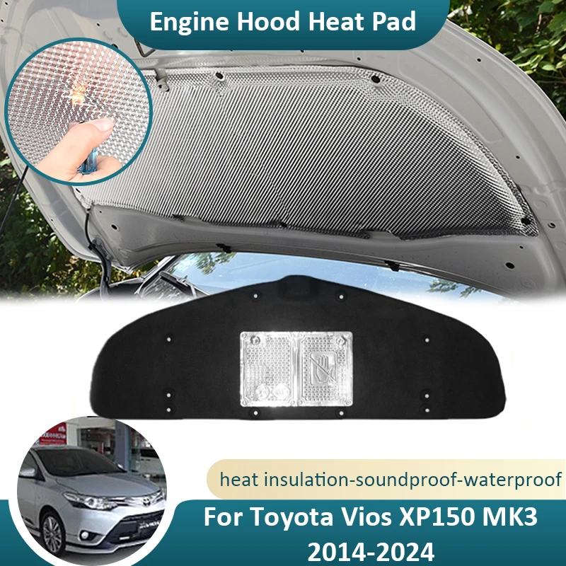 Передний капот двигателя для Toyota Vios XP150, MK3, Yaris Ativ 2014-2017, 2018, 2019, 2020, 2021, 2022, технические аксессуары