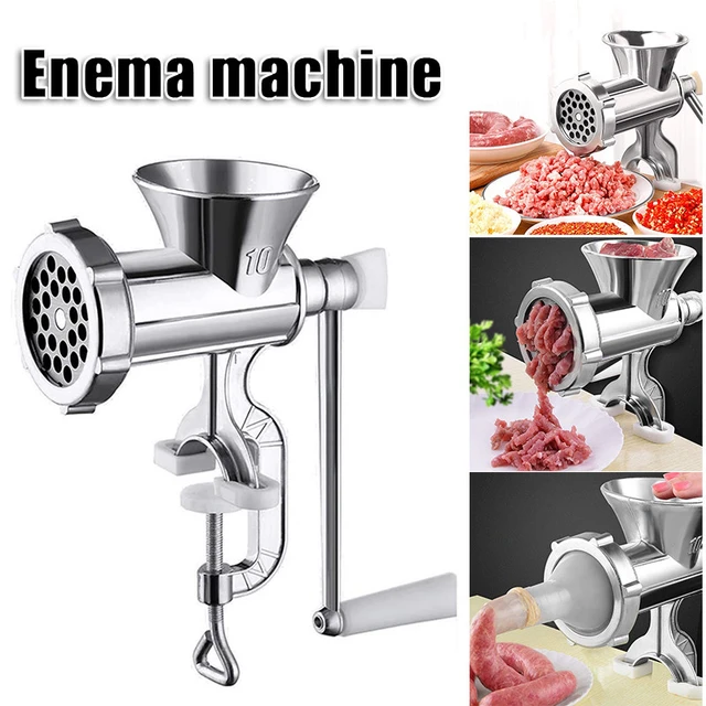 Manual Meat Grinder Multipurpose Aluminum Alloy Mincer Removable Hand Crank  Tool Enema machine For Home Kitchen