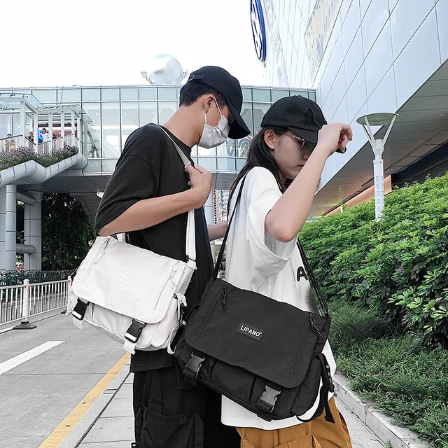 Korean version of dark messenger bag Harajuku function bag shoulder bag ins  tide tooling bag hip hop men's and women's bags