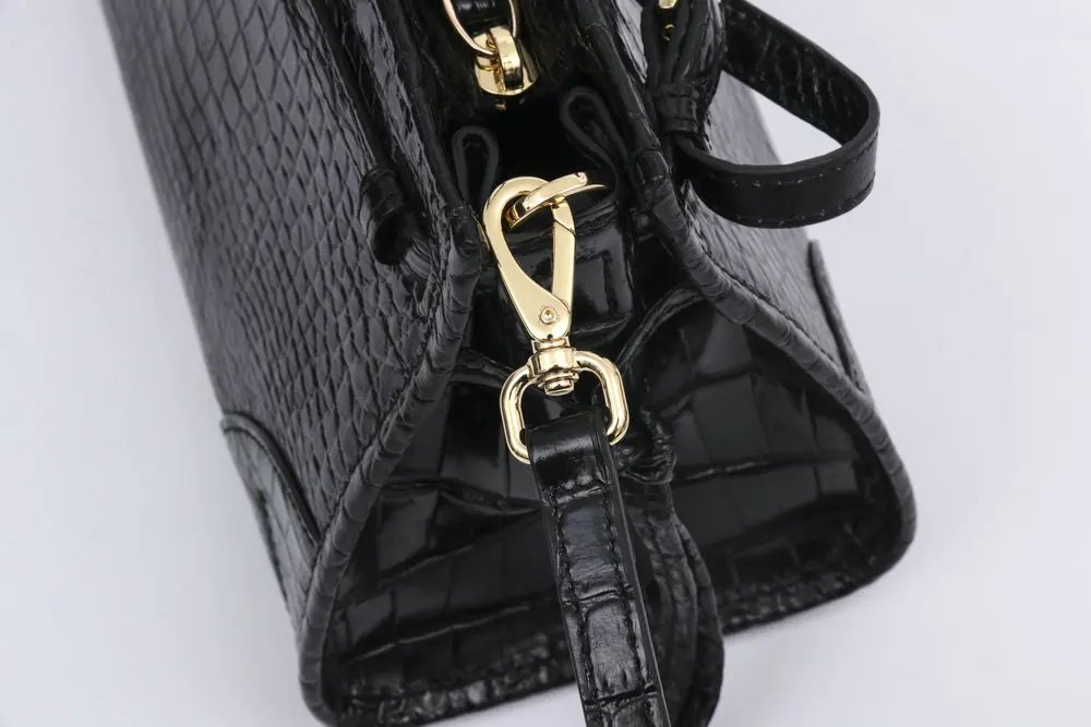 Genuine crocodile leather handbag