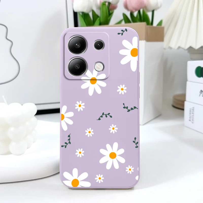 Grass Daisy Liquid Silicone Phone Case Cover - Elegant and Durable Design