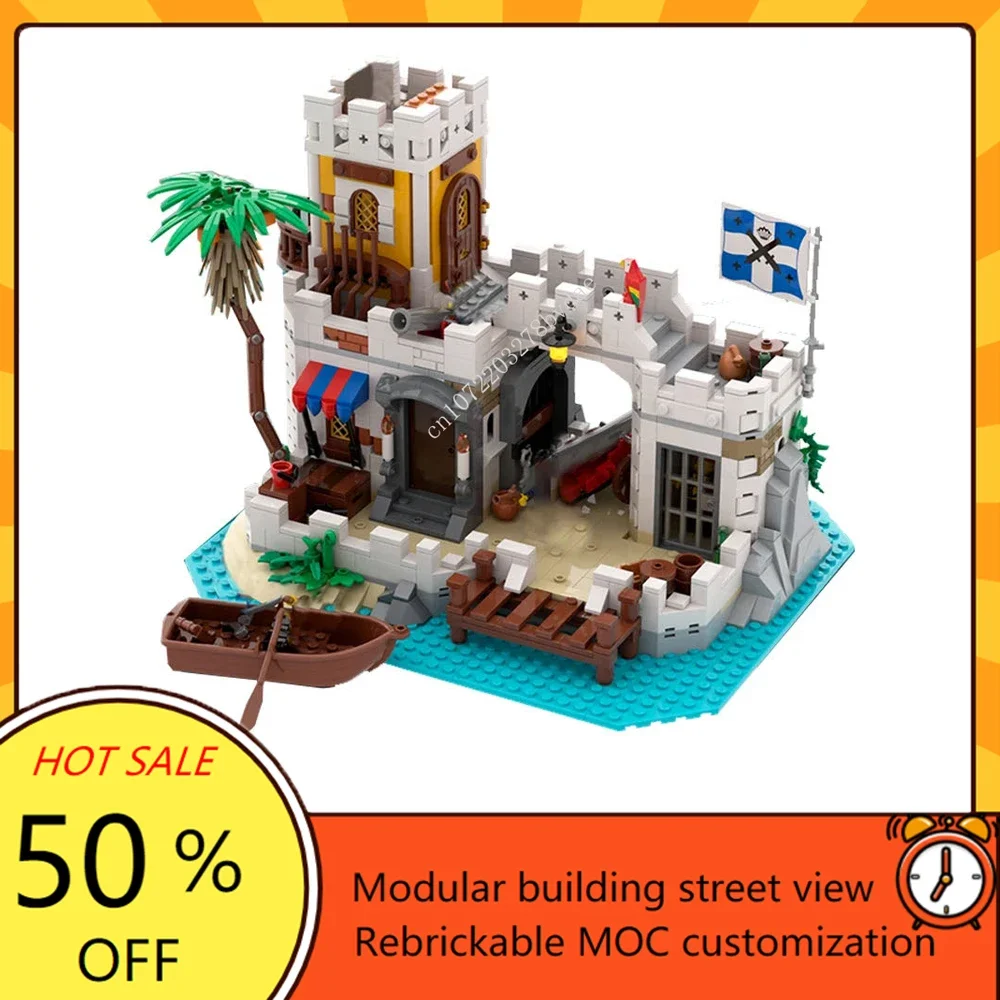 

1129PCS Customized MOC Pirate Barracuda Bay Lagoon Lockup Model Building Blocks Technology Bricks DIY Assembly Kids Toys Gifts