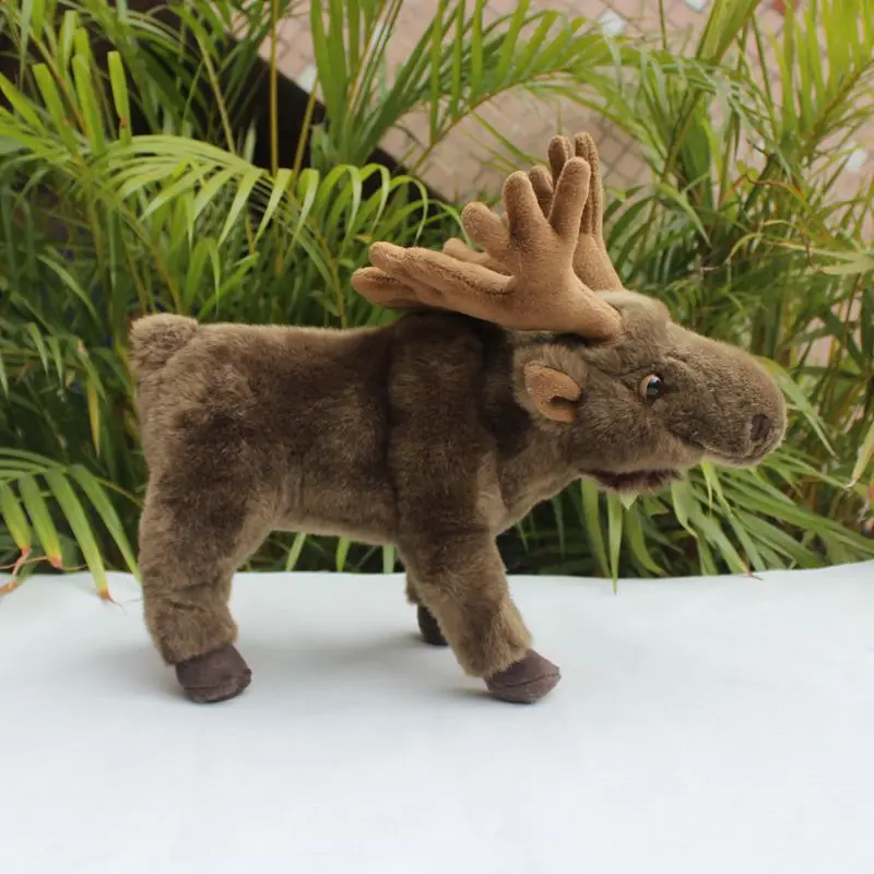 

Moose High Fidelity Cute Elk Plushie Reindeer Plush Toys Lifelike Animals Simulation Stuffed Doll Kawai Toy Gifts For Kids