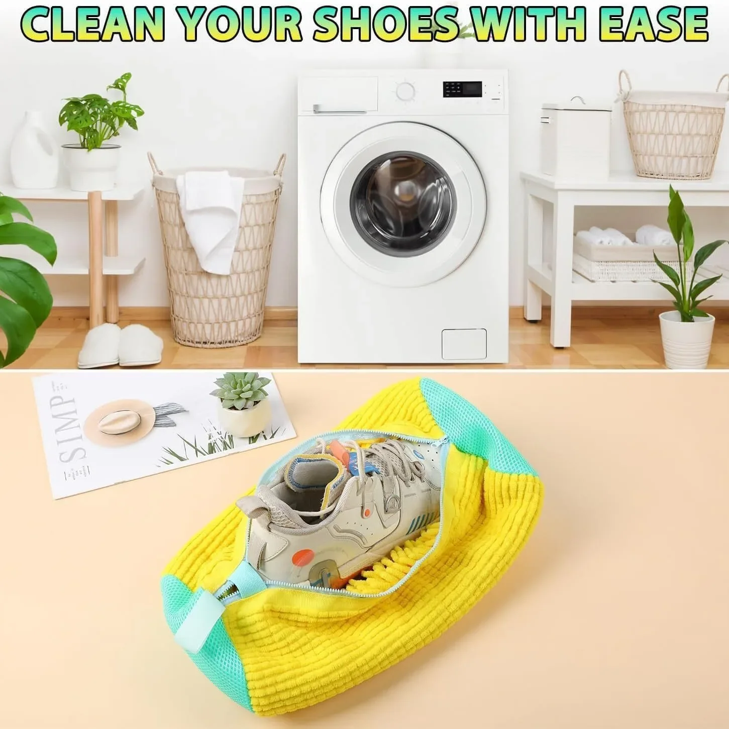 Lazy Shoe Washing Tool for Washing Machines Machine Washed Shoe Bag Anti Deformation High-efficiency Bag 2PCS