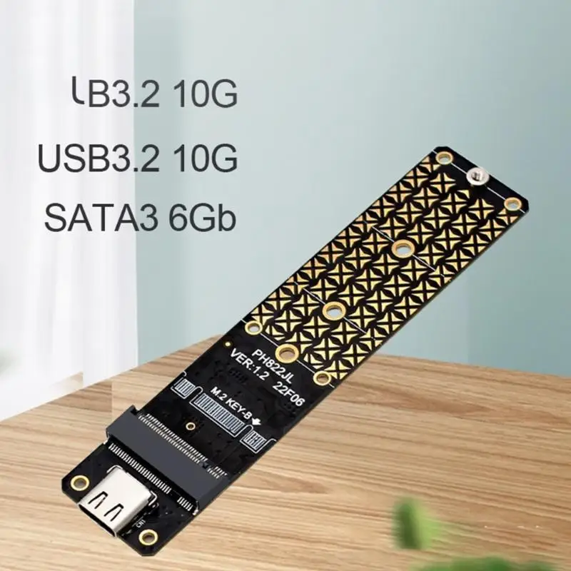 N3UD M.2 B Key SSDs To USB 3.2 Adapter Card Type C 10G Expansion Card Adapter Converters for 2230/2242/2260/2JMS580 Risers Ca