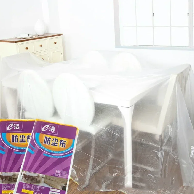 Large Protective Sheet Sheet Cover Outdoor Waterproof Clear 2.75*3.65m Transparent Polythylene Dust Protection Plastic Hot