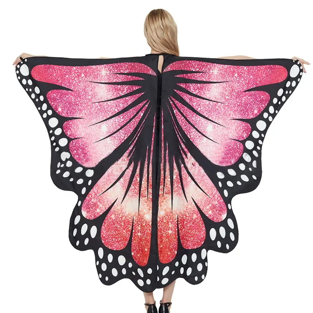 Butterflies Wing Starry Sky Print Lace Up Cosplay Accessories Halloween Costume Party Adults Butterflies Shawl for Holiday