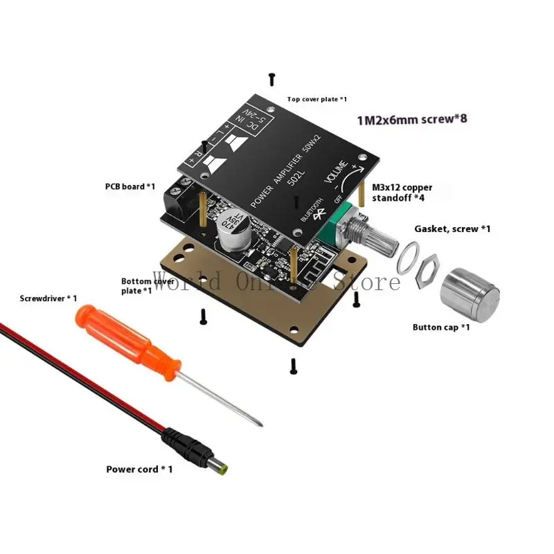ZK 502L 100W 총 출력 사운드 보드 2.0 채널 품질 향상 사운드 87HC
