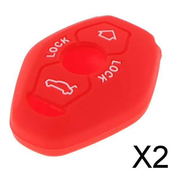 

2X Silicone Remote Key Fob Case for Z3 Z4 X3 X5 E36 325i E65 E46 E81 Red