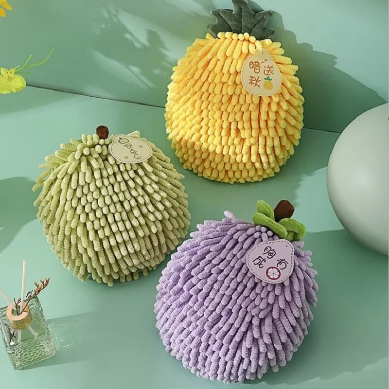 Description Picture 2 of itemChenille Hand Towels Wipe Hand Towel Ball with Hanging Loops for Kitchen Bathroom Quick Dry Soft Absorbent Microfiber Handball