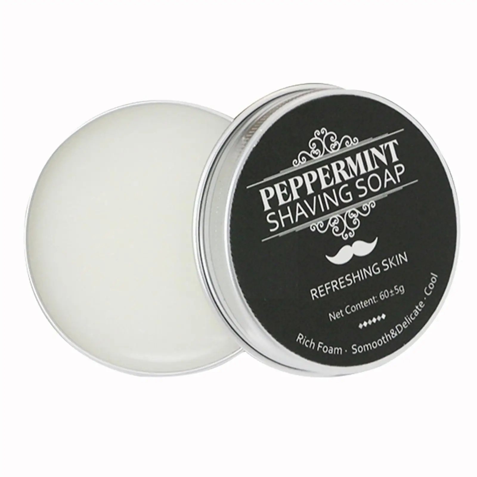 

60g Men's Shaving Soap Mint Scent Foam Rich Gentle Not Handmade Soap Gentle Cream Stimulating Beard Shave W6Z7
