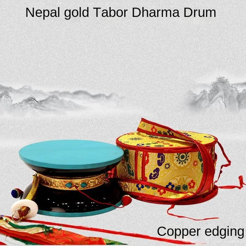 Nepal Hand Drum Sheepskin Drum Tibetan Buddhism Dharma Instrument Percussion for Gifts musical percussion instruments wooden hand drum