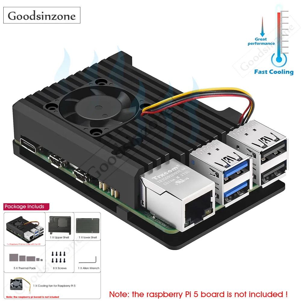 

Корпус Корпуса корпуса для Raspberry Pi 5 4 ГБ/8 ГБ