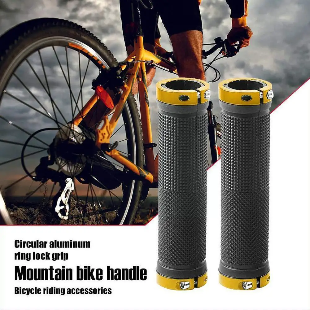 

Bicycle Grips BMX Bike Handbar Grips Rubber Bilateral Handlebar Grips Mountain Accessories MTB Cycling Non-slip Lock Bike B U1H6