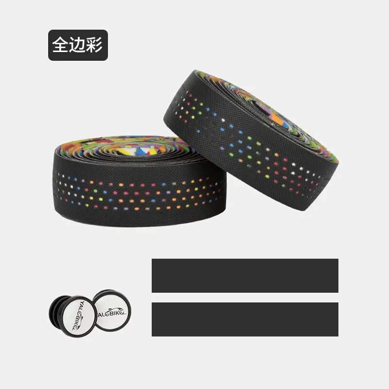 Bike Handlebar Tape Soft Road Bike Bicycle Handlebar Cork EVA PU Bar Tape Professional Cycling Damping Anti-Vibration Wrap With 2 Bar Plug