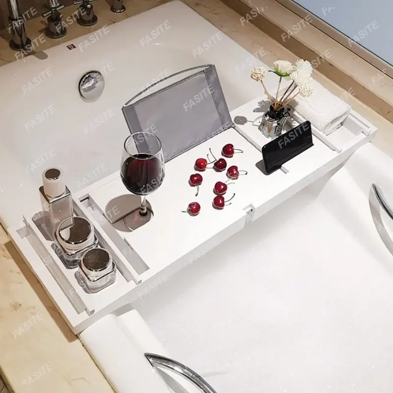 Hot Selling Luxury Extendable Tray Organizer Wine Rack Table Storage Bathroom Tray Adults Spa Banyo Tepsi Accessory